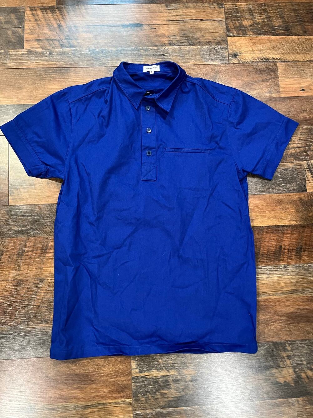 13 Bonaparte - Quarter Button down Shirt / S / Royal Blue